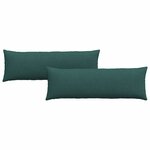 vidaXL Coussins de canapé 2 Pièces Vert foncé 120 x 40 cm tissu
