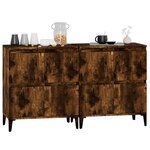 vidaXL Buffets 2 Pièces chêne fumé 60x35x70 cm bois d'ingénierie