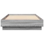 vidaXL Cadre de lit avec lumières LED sonoma gris 100x200 cm