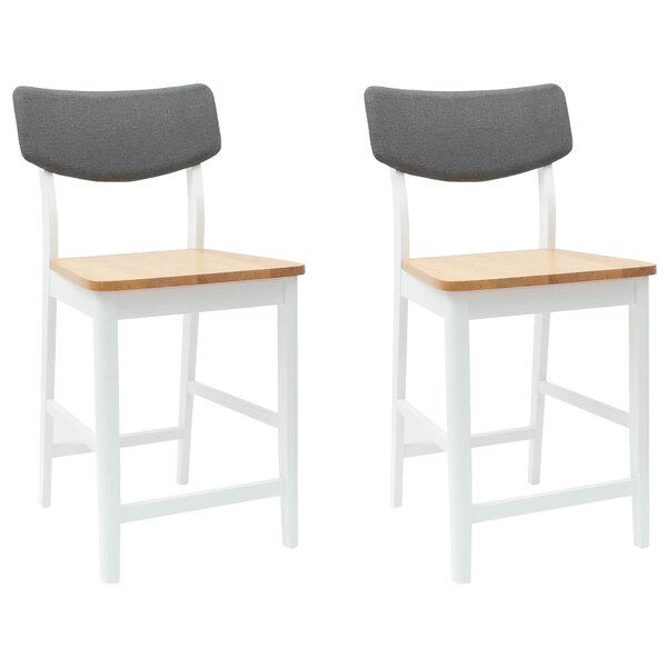 vidaXL Chaises de salle à manger 2 pc Bois de Caoutchouc Massif Blanc