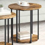 vidaXL Ensemble de tables d'appoint 2 Pièces Chêne fumé et noir