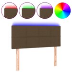 vidaXL Tête de lit à LED Marron Foncé 100x5x78/88 cm Tissu