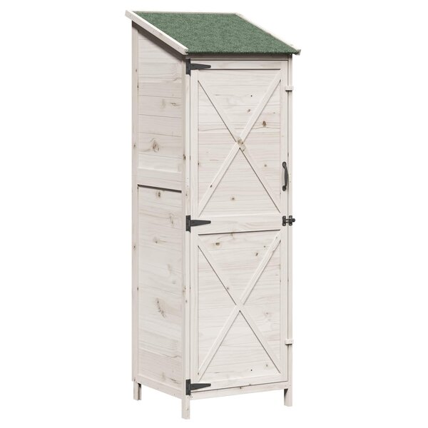 vidaXL Abri de jardin Blanc 59 5 x 56 x 176 5 cm Bois de Sapin Massif