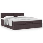 VidaXL Cadre de lit ottoman avec matelas marron foncé 160x200 cm tissu