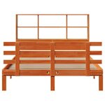 vidaXL Lit bibliothèque sans matelas cire marron 135x190 cm pin massif