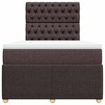 vidaXL Sommier à lattes de lit et matelas marron foncé 120x190cm tissu