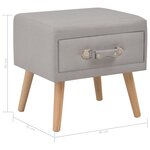 vidaXL Table de chevet Gris 40x35x40 cm Tissu