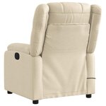 vidaXL Fauteuil inclinable de massage électrique crème tissu