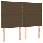 vidaXL Tête de lit à LED Marron foncé 144x5x118/128 cm Tissu