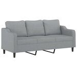 vidaXL Ensemble de canapés 2 Pièces coussins gris clair tissu