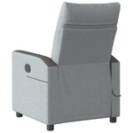 vidaXL Fauteuil de massage inclinable Gris clair Tissu