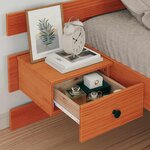 vidaXL Cadre de lit Marron cire 100 x 200 cm Bois massif en pin