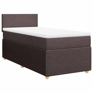vidaXL Sommier à lattes de lit avec matelas Marron foncé 100x200 cm