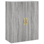 vidaXL Buffet haut Sonoma gris 69 5x34x180 cm Bois d'ingénierie