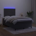 vidaXL Sommier à lattes de lit avec matelas LED Noir 120x200cm Velours
