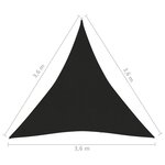 vidaXL Voile d'ombrage 160 g/m² Noir 3 6x3 6x3 6 m PEHD