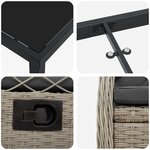 vidaXL Ensemble de repas de jardin 5 pièces gris clair poly rattan