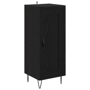 vidaXL Buffet Chêne noir 34 5 x 34 x 90 cm Bois d'ingénierie et fer