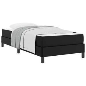 vidaXL Cadre de lit avec matelas Noir 90 x 190 cm tissu