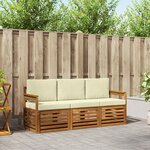 vidaXL Ensembles de canapés avec coussin 3 Pièces Naturel et Crème