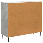vidaXL Buffet Gris béton 89 x 34 5 x 80 cm Bois d'ingénierie