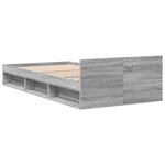 vidaXL Cadre de lit avec tiroir sans matelas sonoma gris 75x190 cm