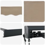 vidaXL Auvent Beige 400 × 300 cm Polyester et Aluminium