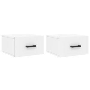 vidaXL Tables de chevet murales 2 Pièces blanc 35x35x20 cm