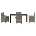 vidaXL Ensemble de salle à manger pour jardin 5 Pièces Gris polyrotin