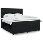 vidaXL Sommier à lattes de lit avec matelas Noir 180x200 cm Velours