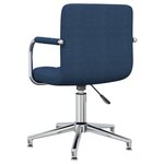 Vidaxl chaise pivotante de bureau bleu tissu