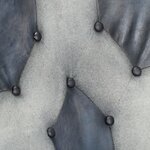 vidaXL Fauteuil avec repose-pieds Gris Cuir véritable et toile