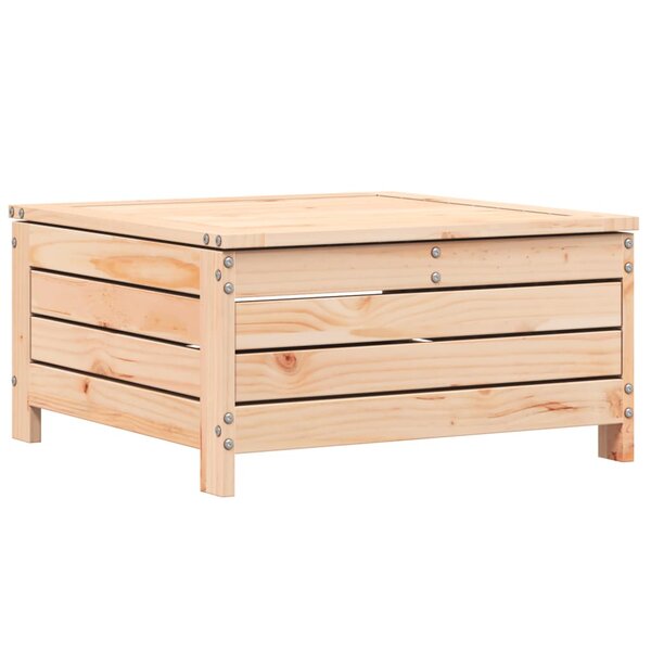vidaXL Repose-pied de jardin avec coussin bois de pin massif