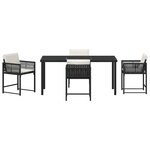 vidaXL Ensemble de salle à manger pour jardin 5 Pièces Noir polyrotin