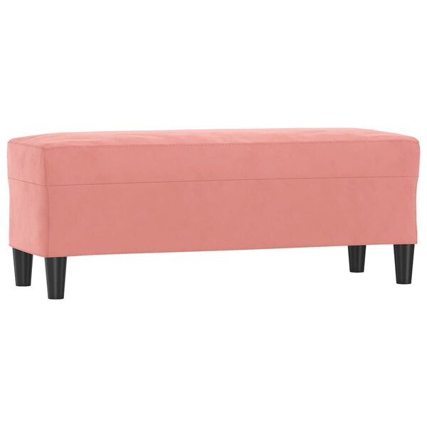 Banc banquette rose 100 x 35 x 41 cm velours 02_0010553