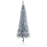 vidaXL Sapin de Noël étroit Argenté 210 cm