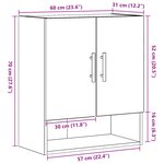 Meuble de Mur vidaXL Chêne Noir 60x31x70 cm Bois Ingénierie