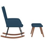 vidaXL Chaise à bascule avec repose-pied Bleu Velours