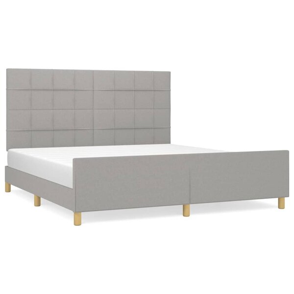 vidaXL Cadre de lit sans matelas gris clair 160x200 cm tissu