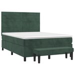 vidaXL Sommier à lattes de lit et matelas Vert foncé 140x190cm Velours