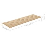 vidaXL Banc de jardin avec coussin beige 175 cm Bois de teck massif