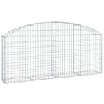 vidaXL Panier de gabions arqué 200x30x80/100 cm Fer galvanisé