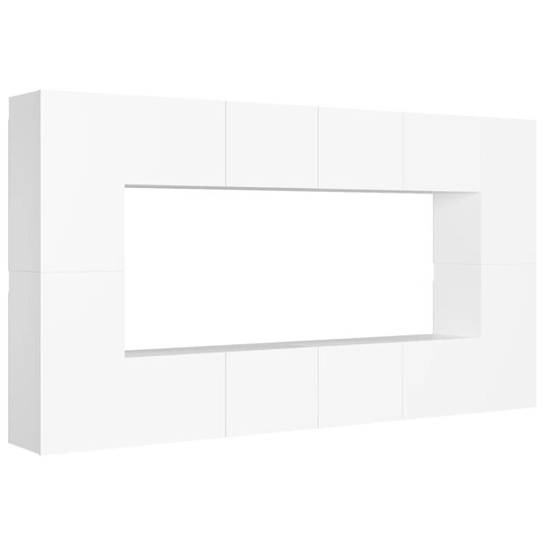 vidaXL Ensemble de meubles TV 8 Pièces Blanc Bois d'ingénierie