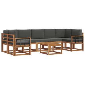 vidaXL Ensemble de canapés d'extérieur 8 Pièces Naturel et Anthracite