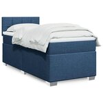 vidaXL Sommier à lattes de lit avec matelas Bleu 80x200 cm Tissu