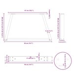 vidaXL Pieds de table basse en forme de V  2 pièces  anthracite  50 x (30-31 3) cm  acier