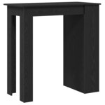 vidaXL Table de bar avec étagère de rangement chêne noir