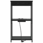 vidaXL Table de nuit avec station de chargement Chêne noir