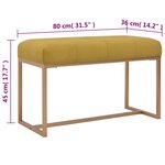Banc banquette 80 x 36 x 45 cm moutarde velours 02_0021260