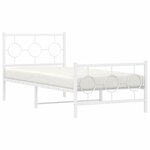 vidaXL Cadre de lit métal sans matelas avec pied de lit blanc 90x200cm